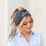 Aili's Bandana Twist Jersey Knit Headwrap – Soft Turban Style Hair Wrap Headband