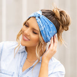 Aili's Bandana Twist Jersey Knit Headwrap – Soft Turban Style Hair Wrap Headband