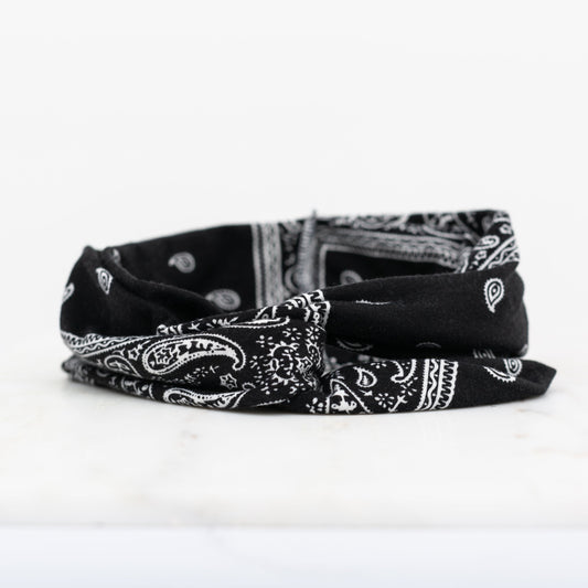 Aili's Bandana Twist Jersey Knit Headwrap – Soft Turban Style Hair Wrap Headband