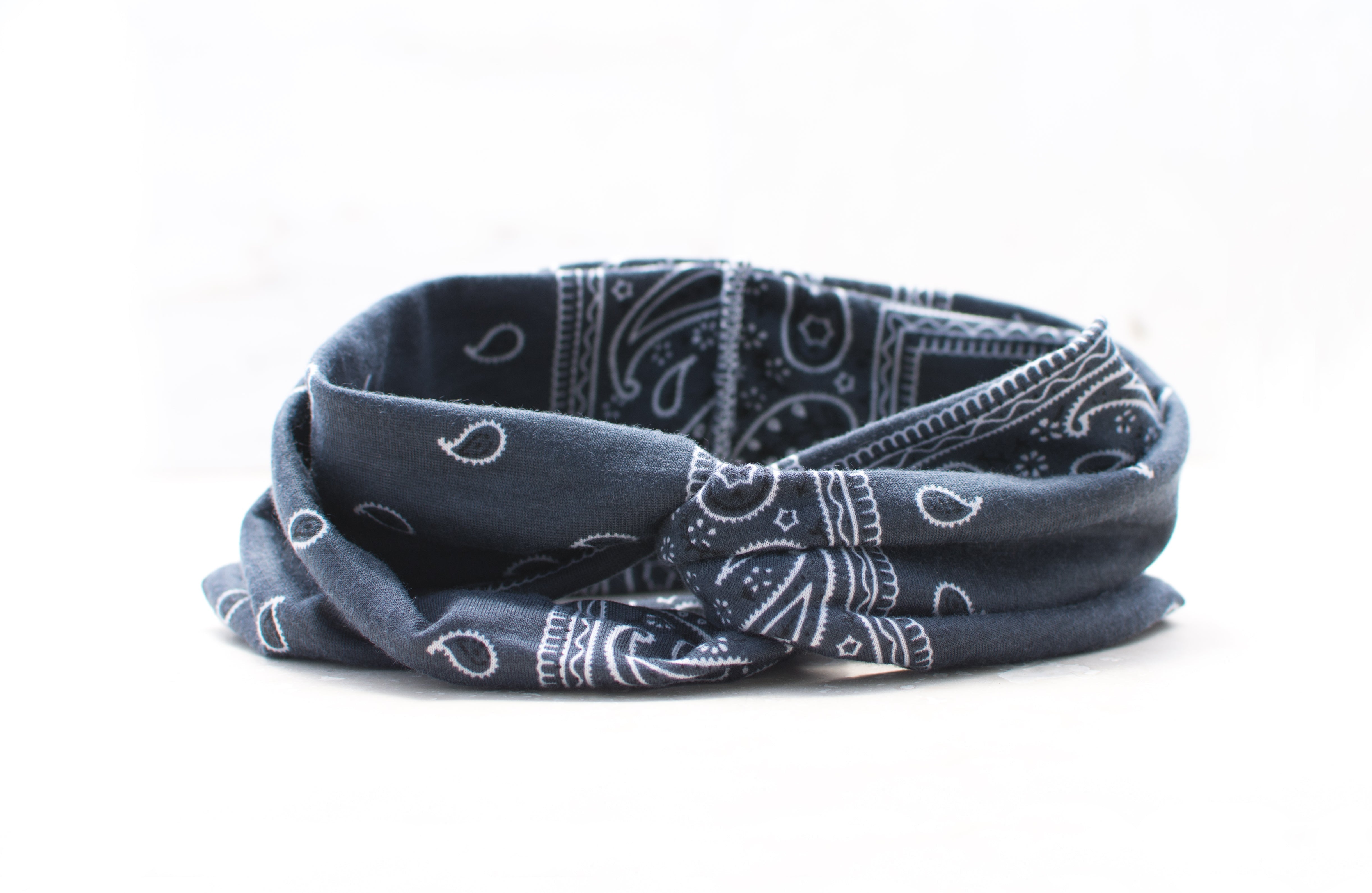 Aili's Bandana Twist Jersey Knit Headwrap – Soft Turban Style Hair Wrap Headband