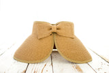 Aili’s Corner Foldable Wide Brim Straw Bow Visor Hat