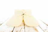 Aili’s Corner Foldable Wide Brim Straw Bow Visor Hat