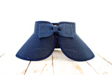 Aili’s Corner Foldable Wide Brim Straw Bow Visor Hat