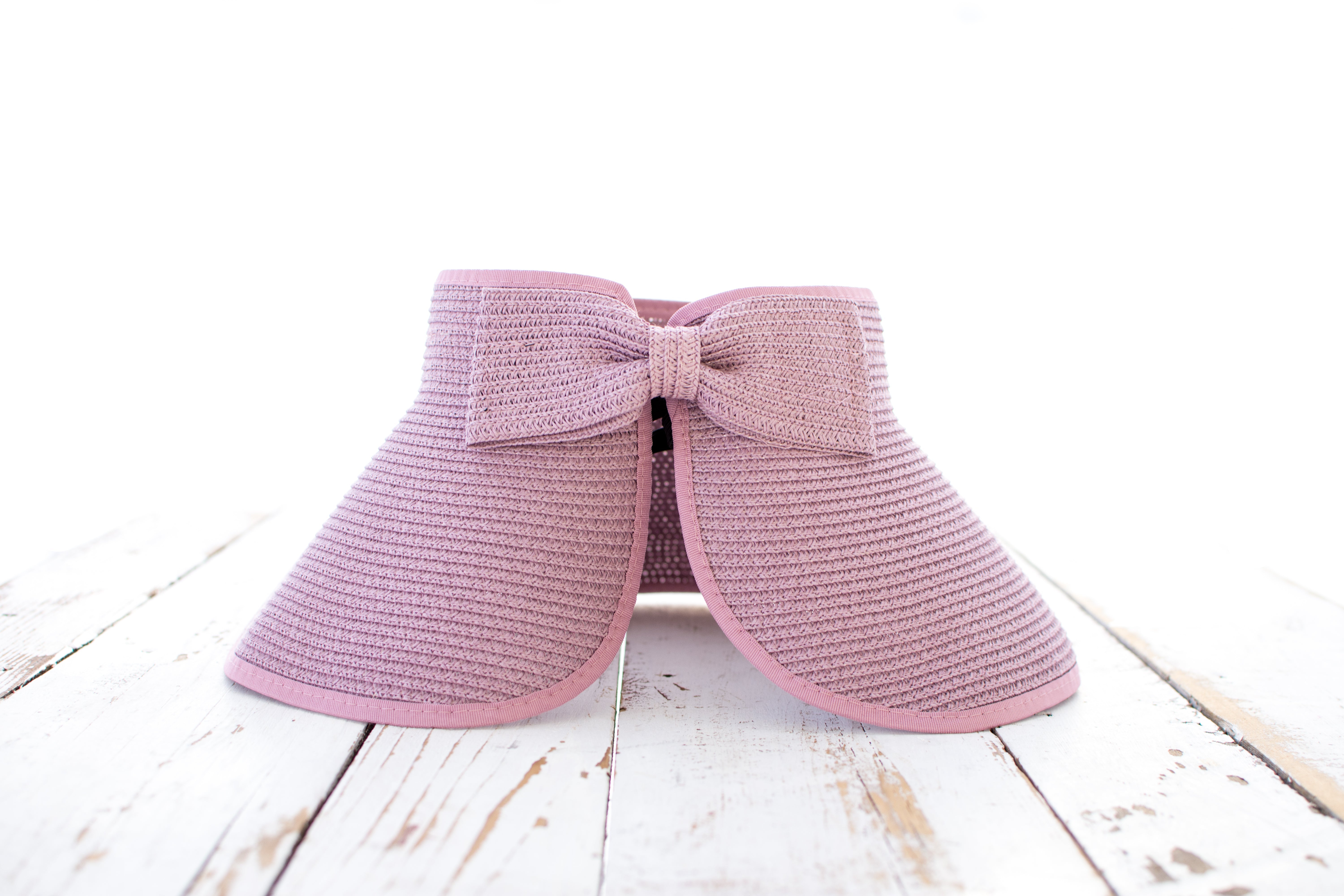 Aili’s Corner Foldable Wide Brim Straw Bow Visor Hat