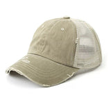 Aili’s Distressed Messy Bun Hat Ponytail Baseball Cap Women