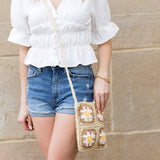 Aili’s Eliza Crochet Straw Crossbody Round Summer Bag