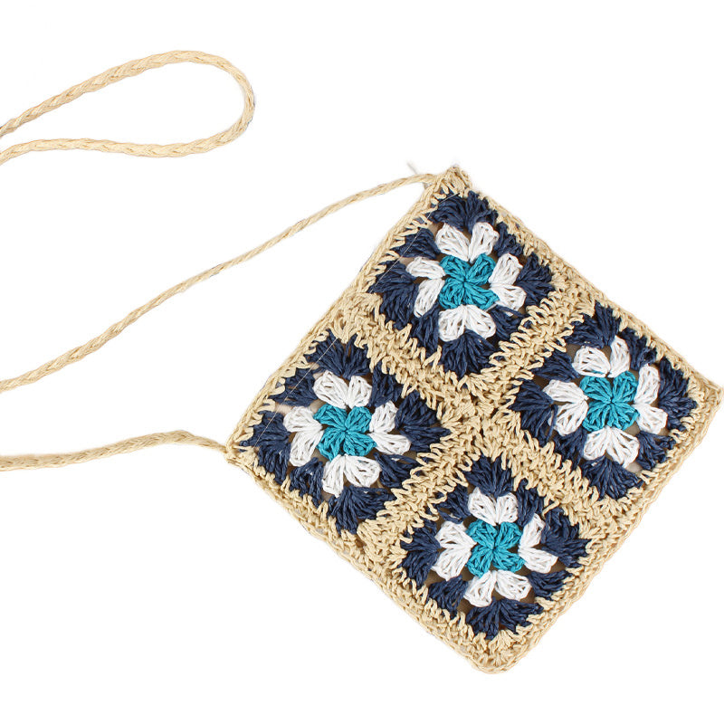 Aili’s Eliza Crochet Straw Crossbody Round Summer Bag