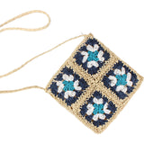 Aili’s Eliza Crochet Straw Crossbody Round Summer Bag