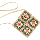 Aili’s Eliza Crochet Straw Crossbody Round Summer Bag