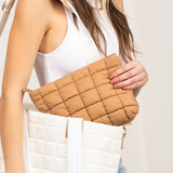 Aili’s Lainey Quilted Puffer Clutch Bag Nylon Tote Organizer