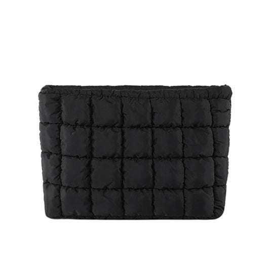 Aili’s Lainey Quilted Puffer Clutch Bag Nylon Tote Organizer