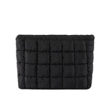 Aili’s Lainey Quilted Puffer Clutch Bag Nylon Tote Organizer