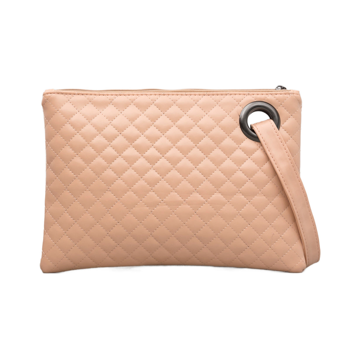 Aili’s Quilted Wristlet Clutch Vegan Leather Organizer Bag