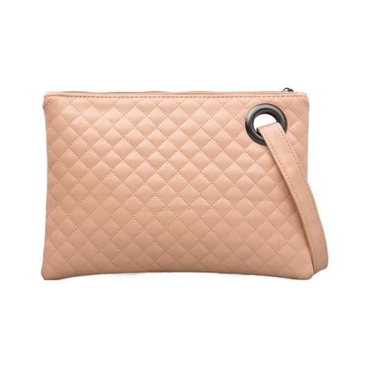 Aili’s Quilted Wristlet Clutch Vegan Leather Organizer Bag