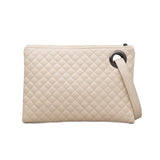 Aili’s Quilted Wristlet Clutch Vegan Leather Organizer Bag