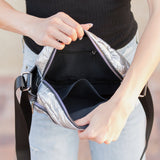 Aili’s River Metallic Puffer Crossbody Bag Adjustable Strap