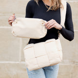 Aili’s Romy Foldover Puffer Crossbody Bag with Removable Zip Clutch