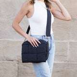 Aili’s Romy Foldover Puffer Crossbody Bag with Removable Zip Clutch
