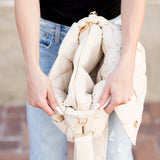 Aili’s Romy Foldover Puffer Crossbody Bag with Removable Zip Clutch