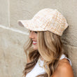 Aili’s Tweed Sparkle Baseball Cap Sequin Adjustable Women’s Hat