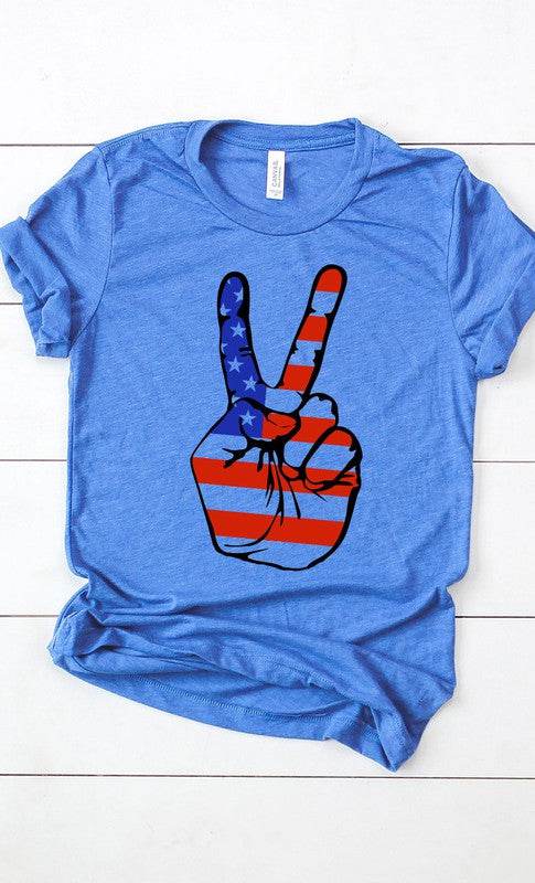 American Peace Sign 4th of July T-Shirt - Rosa Apparel