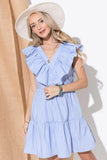 And The Why Chevron Ruffle Florence Hem Casual Dress - Rosa Apparel