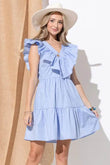 And The Why Chevron Ruffle Florence Hem Casual Dress - Rosa Apparel