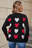 Angel Wings Heart Round Neck Long Sleeve Sweater - Rosa Apparel