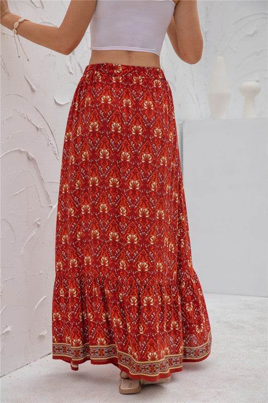Womens Print Maxi Skirt - Rosa Apparel