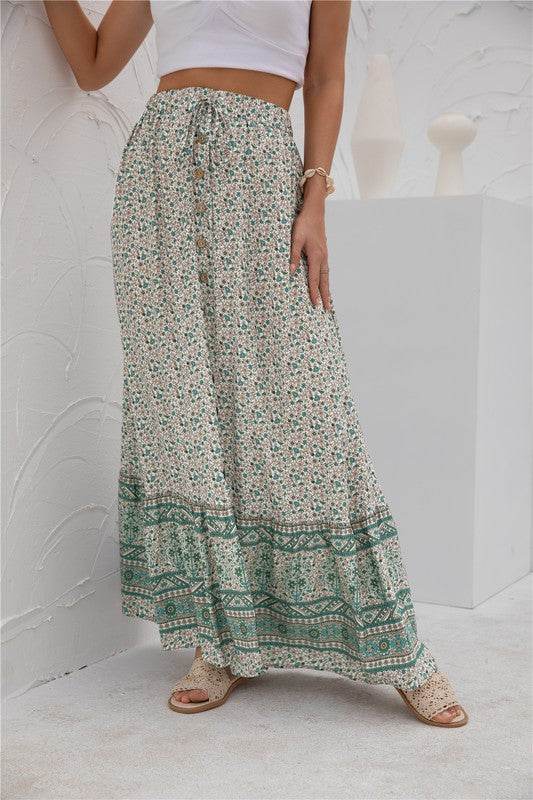 Womens Print Maxi Skirt - Rosa Apparel