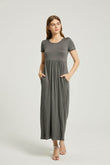 Women's Summer Casual Maxi Dress With Pocket - Rosa Apparel