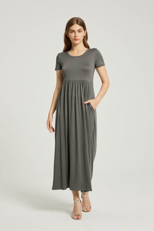 Women's Summer Casual Maxi Dress With Pocket - Rosa Apparel