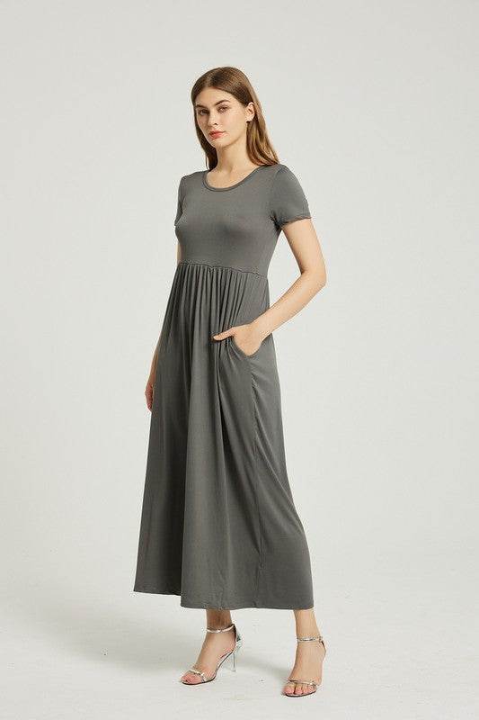 Women's Summer Casual Maxi Dress With Pocket - Rosa Apparel