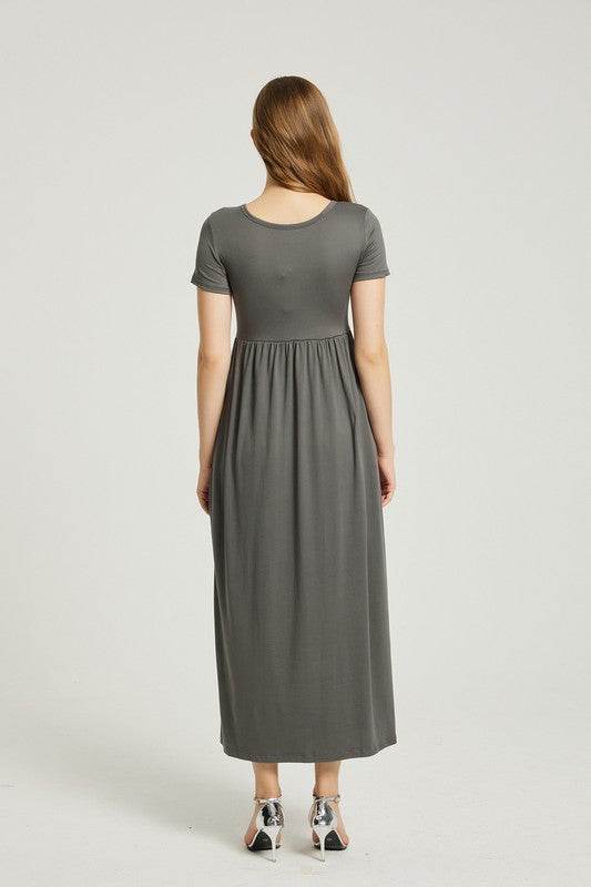Women's Summer Casual Maxi Dress With Pocket - Rosa Apparel