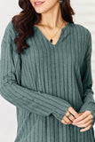 Basic Bae Full Size Notched Long Sleeve Top and Pants Set - Rosa Apparel