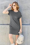 Basic Bae Full Size Round Neck Short Sleeve Dress with Pockets - Rosa Apparel