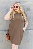 Basic Bae Full Size Round Neck Short Sleeve Dress with Pockets - Rosa Apparel