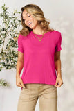 Basic Bae Full Size Round Neck Short Sleeve T-Shirt - Rosa Apparel