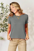 Basic Bae Full Size Round Neck Short Sleeve T-Shirt - Rosa Apparel
