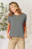 Basic Bae Full Size Round Neck Short Sleeve T-Shirt - Rosa Apparel