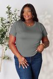 Basic Bae Full Size Round Neck Short Sleeve T-Shirt - Rosa Apparel