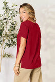 Basic Bae Full Size Round Neck Short Sleeve T-Shirt - Rosa Apparel