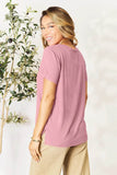Basic Bae Full Size Round Neck Short Sleeve T-Shirt - Rosa Apparel