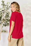 Basic Bae Full Size Round Neck Short Sleeve T-Shirt - Rosa Apparel