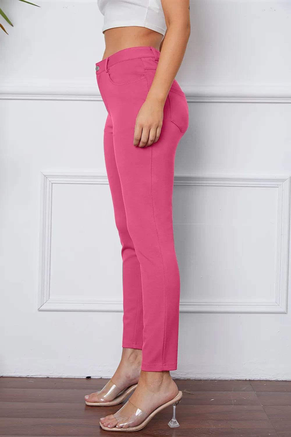 Basic Bae Stretchy Stitch Pocketed Pants - Rosa Apparel