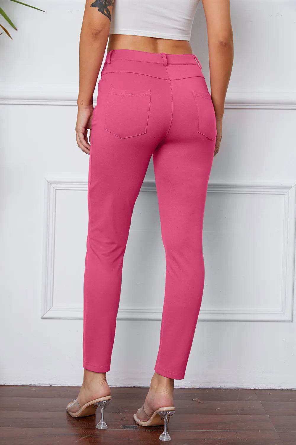 Basic Bae Stretchy Stitch Pocketed Pants - Rosa Apparel