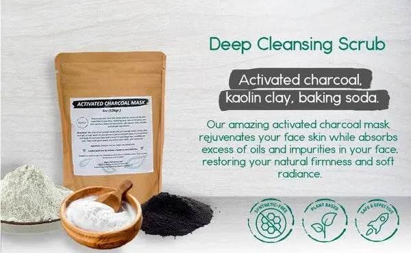 BeNat Activated Charcoal Mask - 4-oz, Smooth Skin, Detox, Cleanse - Rosa Apparel
