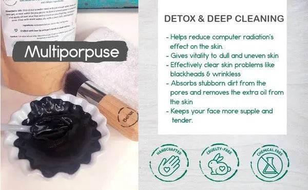BeNat Activated Charcoal Mask - 4-oz, Smooth Skin, Detox, Cleanse - Rosa Apparel