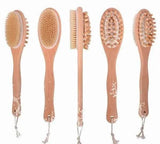 BeNat Natural Boar Bristle Wooden Bath & Body Brush with Long Handle. Eco-Friendly. 13.7in Long. - Rosa Apparel