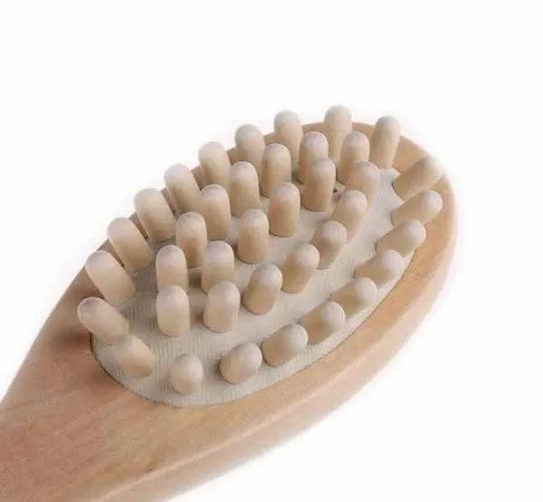 BeNat Natural Boar Bristle Wooden Bath & Body Brush with Long Handle. Eco-Friendly. 13.7in Long. - Rosa Apparel